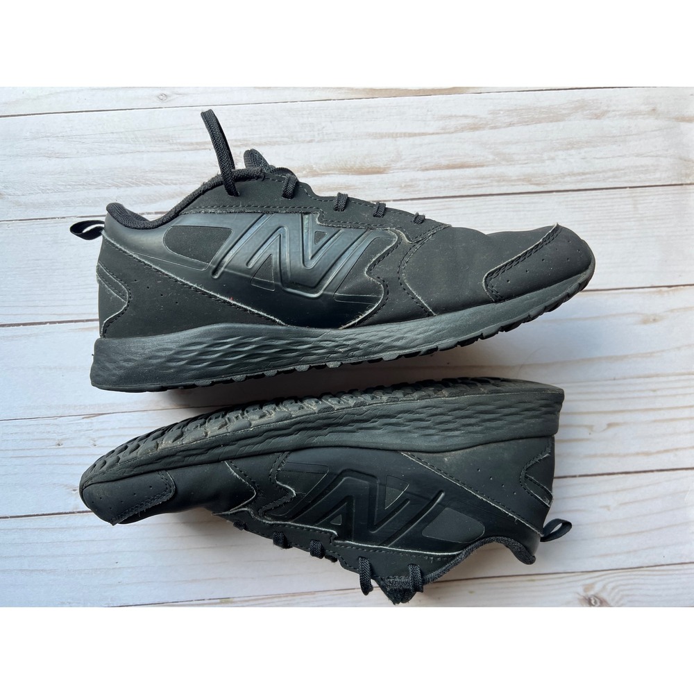 New Balance Leather 650 Running Shoes Kids Black Lace Up YN650B1B1 Size 6.5